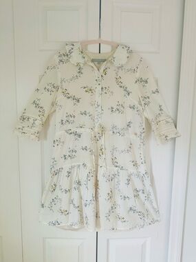 UK Floral Ruffle Button-Front Dress for Tenager Size XXL, XL or adult 4-6size